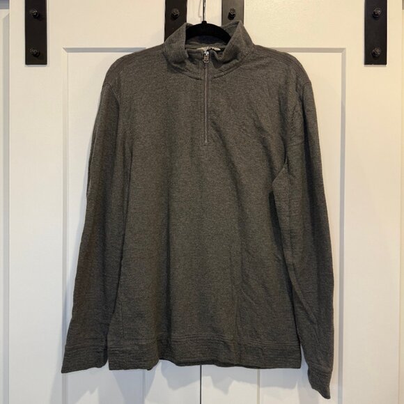 Calvin Klein Sweater Men’s M Gray Cotton Pullover 1/4 Zip Classic Knit Casual - Picture 3 of 10